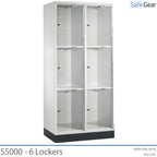 Armadio portaborse Serie 5000 - 6 scomparti con porta trasparente e serratura elettronica