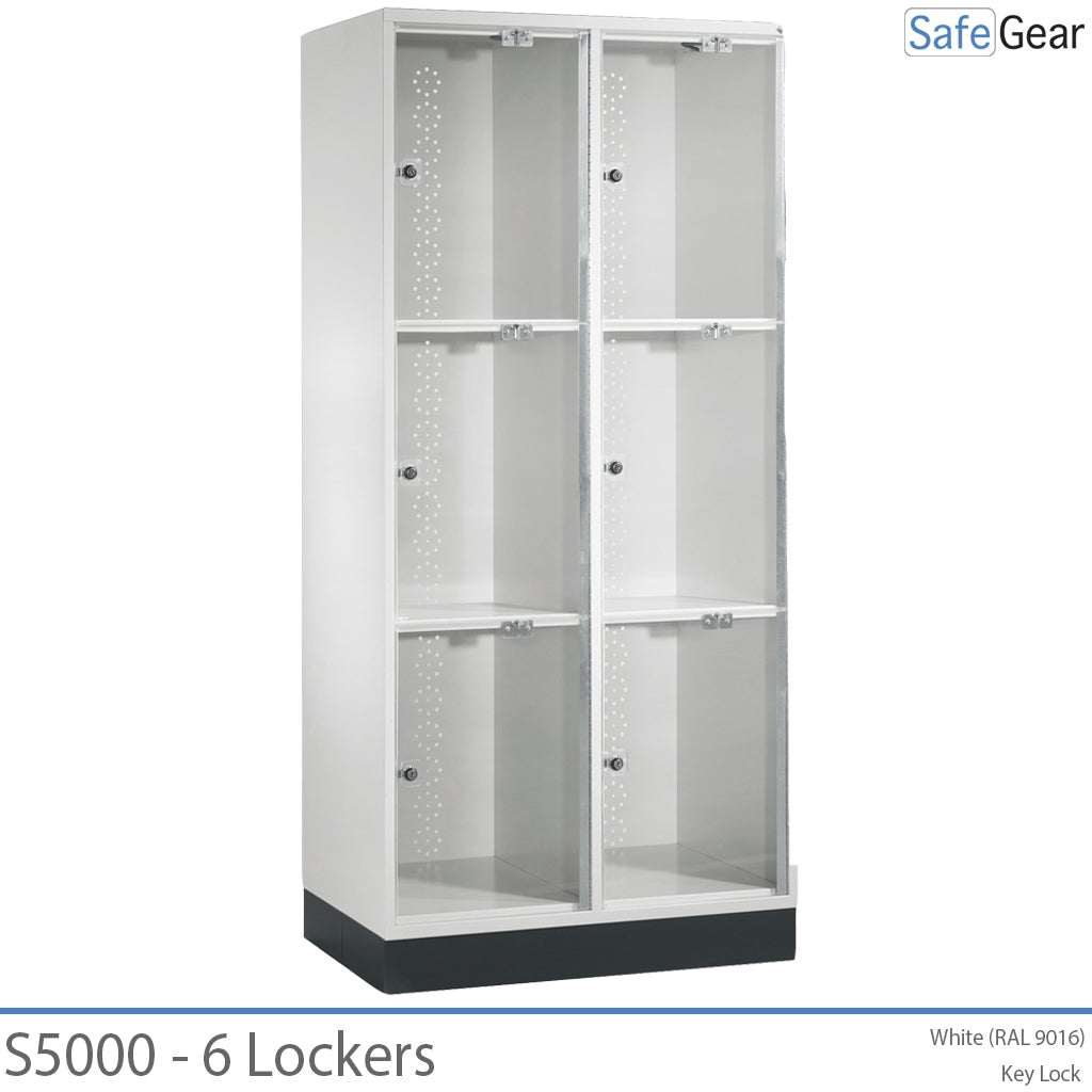 Armadio portaborse Serie 5000 - 6 scomparti con porta trasparente e serratura elettronica