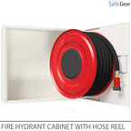 Armoire pour bouche d’incendie avec dévidoir