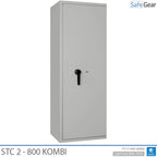 STC 2-800 Kombi key safe in light grey, door closed