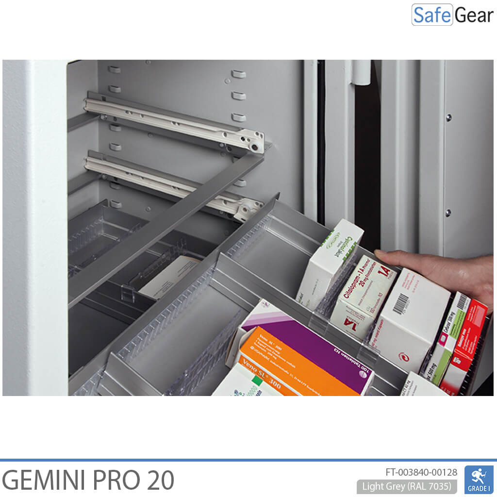 Gemini Pro 20 - Coffre-Fort pour pharmacie (142 litres) - 4 tiroirs - Test anti-effraction Classe I