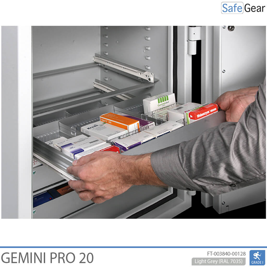 Gemini Pro 20 - Coffre-Fort pour pharmacie (142 litres) - 4 tiroirs - Test anti-effraction Classe I