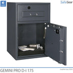 Gemini Pro D-I 250 deposit safe with the safe door open
