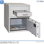 Gemini Pro D-I 97 deposit safe with the deposit drawer and safe door open
