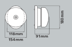 Signal bell dimensions: 154 × 180 × 91 mm