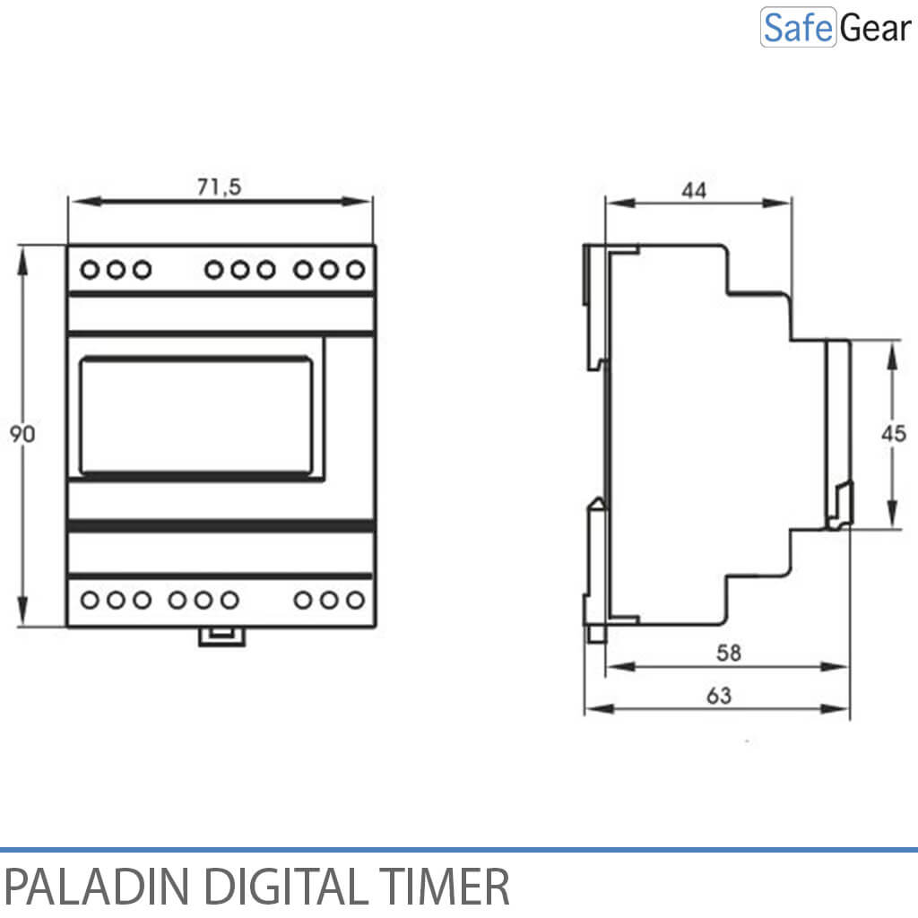 Bell timer dimension drawing