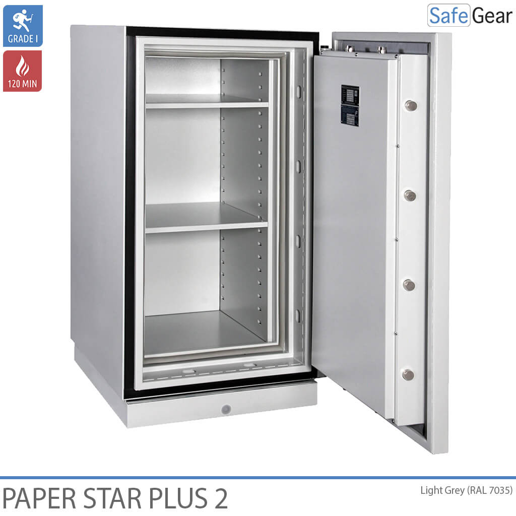 Paper Star Plus 2 Armoire Anti-Incendie (141 L) - Test anti-effraction Classe I / Test au feu 120 min