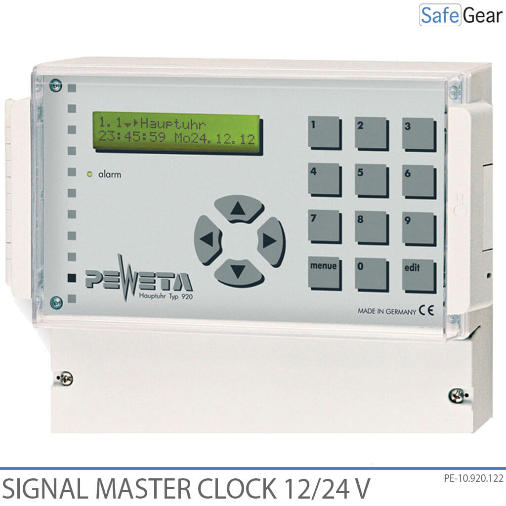 Master clock with LCD display and keypad for wall mounting