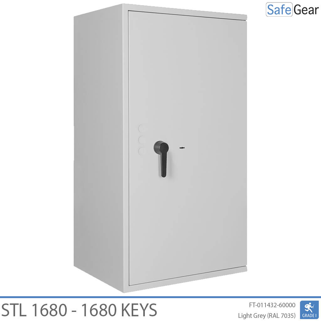 STL key safe in Light Grey, front view
